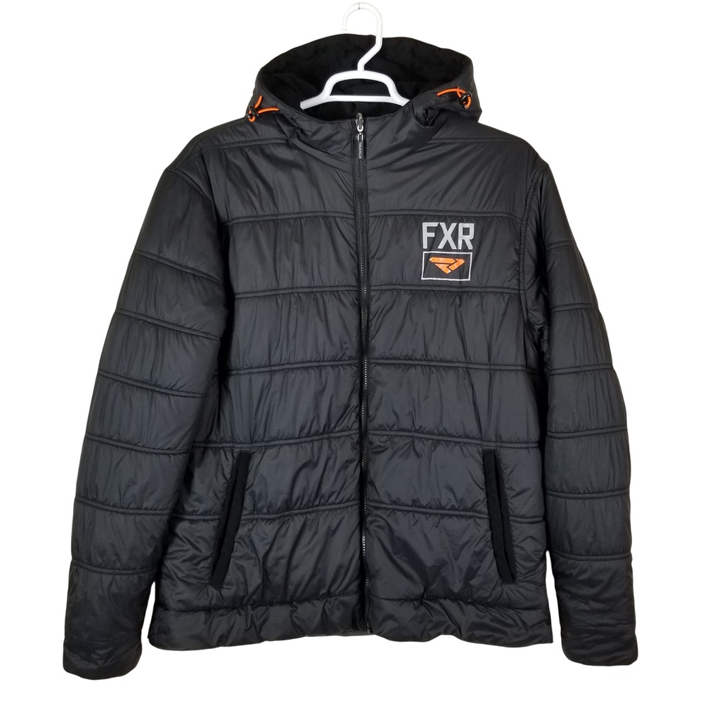 FXR Track Reversible Insulated Hoodie Mens 2XL Black Grey Orange Racing Jacket